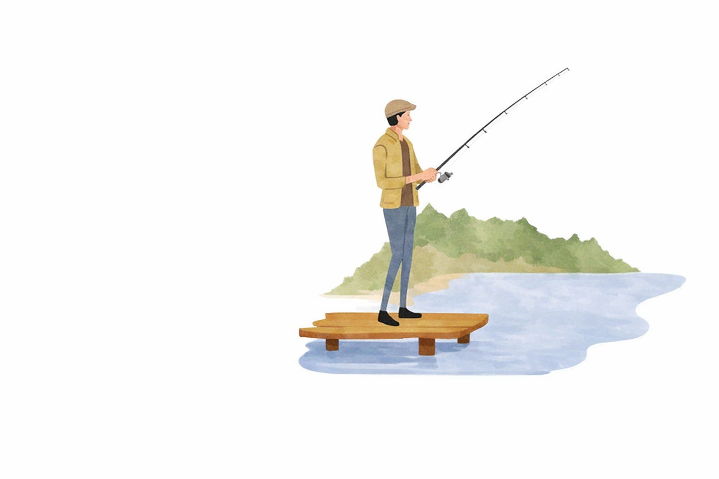 海釣りをする人